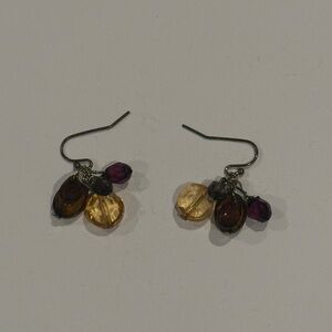 Elegant Gold and Brown Dangle Earrings